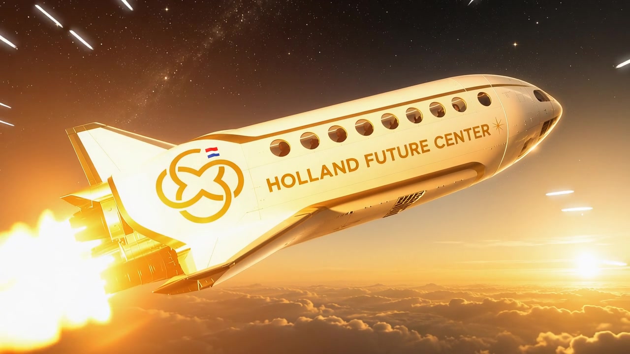 The shuttle on its way through space